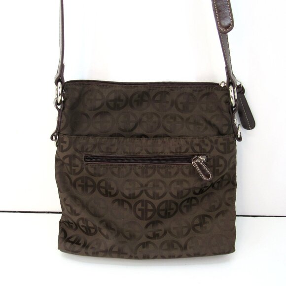 Giani Bernini Signature Logo Crossbody Two-Tone Brown with 7 Pockets - Picture 5 of 10